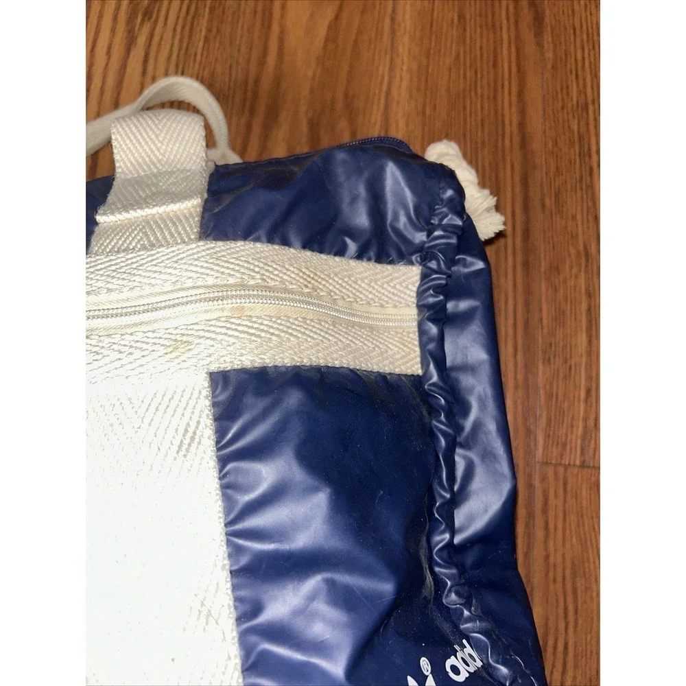 Vintage 70S / 80S Adidas Bag Shopper‎ Beach Bag Blue White 1.78Z